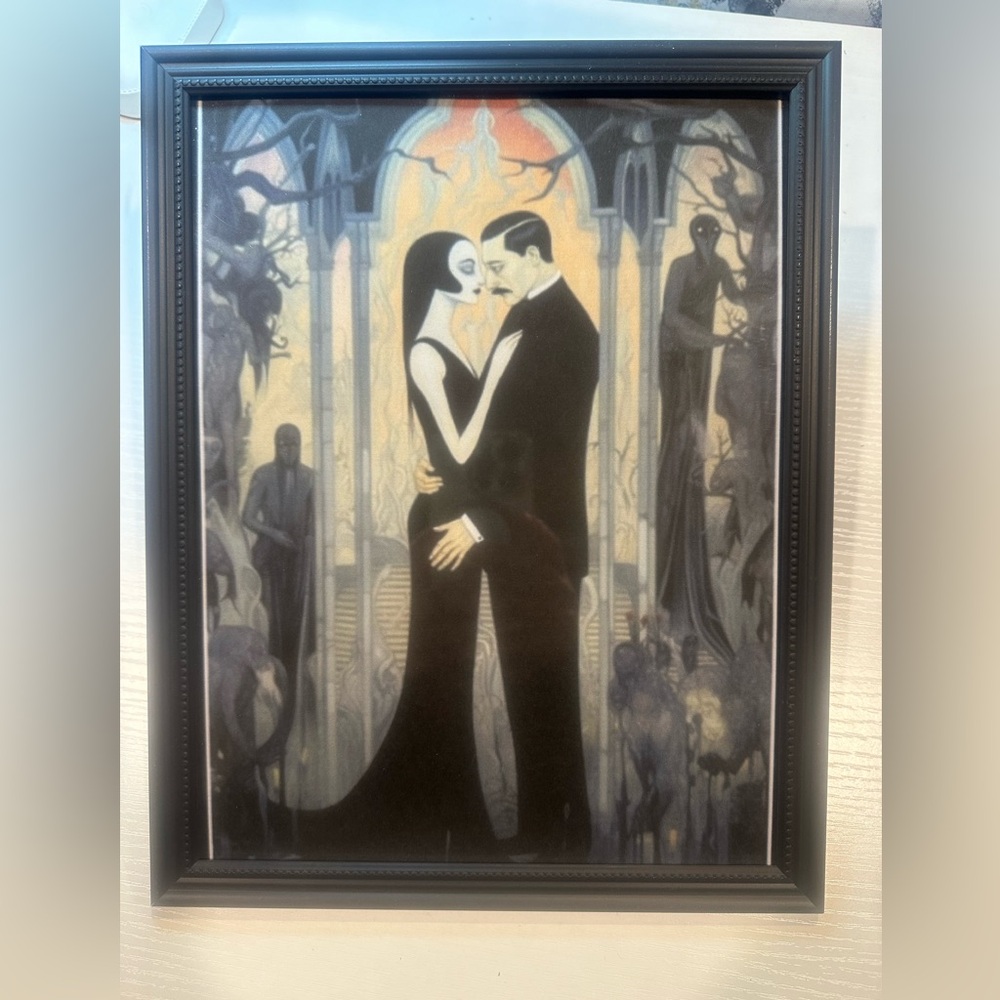 Gomez and Morticia Addams framed 8x10” print
